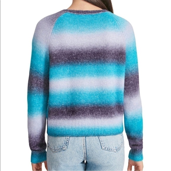 BB Dakota by Steve Madden striped pastel ombré fuzzy sweater size XL - Picture 10 of 14